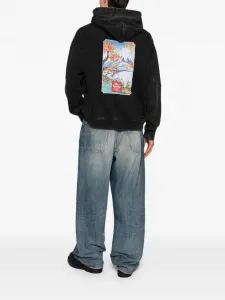 Толстовка с капюшоном и графическим принтом X Evisu Moose Knuckles, черный