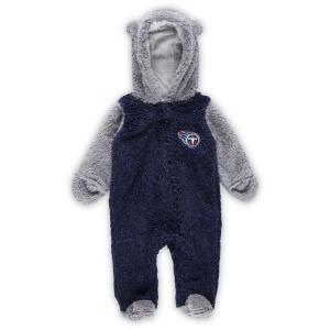 Темно-синяя/серая одежда для новорожденных и младенцев Tennessee Titans Game Nap Teddy с флисовой овсянкой и молнией во всю длину Outerstuff