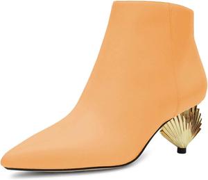 Женские ботильоны XYD с низким каблуком, заостренным носком и боковой молнией, модные вечерние ботинки