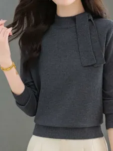 Вязаный женский топ с ленточной отделкой Doux Belle, цвет Dark Gray