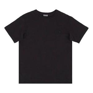 Футболка chest cd embroidered short sleeve for men black Dior, черный