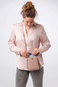 Сумка для телефона через плечо из кожи наппа 'Kiana' Pure Luxuries London, розовый