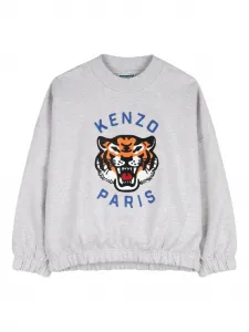Толстовка с вышивкой Tiger Kenzo Kids, серый