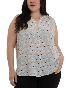 Блузка с защипами NYDJ Plus, коричневый