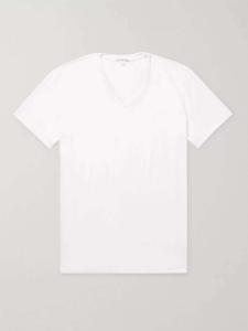 Футболка из гребенного хлопкового джерси JAMES PERSE, белый