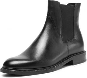 Женские ботинки Chelsea с круглым носком, эластичной вставкой, низким грубым каблуком, плоские ботильоны, осень-зима, базовая удобная обувь на каждый день, размеры US 4-16 Miss left, Black