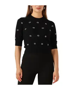 Джемпер из смеси ангорской кожи Twinset, черный