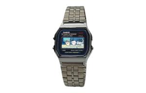 CASIO Кварцевые часы унисекс с черным циферблатом на стальном браслете