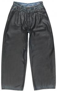 Джинсы Acne Studios 2023 U Charcoal Leather Loose Fit Jeans, черный