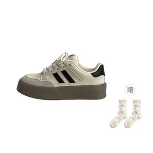 PARK DANCE Женские низкие скейтерские кеды бежевые с носками, цвет Beige+Comes with Socks