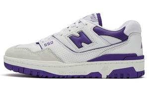 Кроссовки New Balance NB 550 Vintage Basketball Unisex, белый/фиолетовый