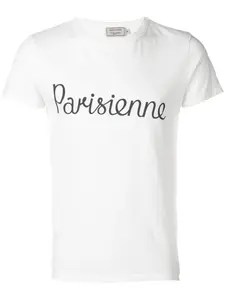 Футболка с принтом Parisienne Maison Kitsuné, белый
