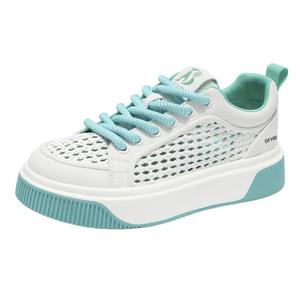 Износостойкие дышащие низкие детские кроссовки для скейтбординга для подростков Kung Fu partners, белый/синий