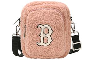 Полиэстеровая плечевая сумка кроссбоди мини женская розовая MLB