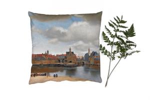 MuchoWow Декоративная подушка Диванная подушка Декоративная подушка для гостиной 40 x 40 см Vermeer - Город - Старые мастера - Искусство - Чехлы на диванные подушки - без наполнителя