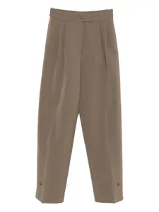 Брюки со складками и пуговицами The Frankie Shop, зеленый