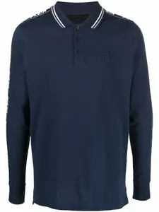 Рубашка поло с вышитым логотипом Philipp Plein, синий