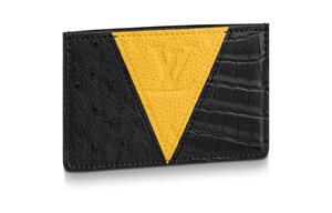 LOUIS VUITTON Кожаный картхолдер унисекс черно-желтый