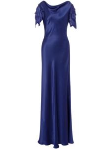 Атласное платье макси Alberta Ferretti, синий