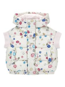 Monnalisa стеганый жилет с капюшоном, белый