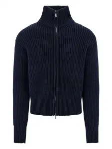 Куртка в рубчик с высоким воротником Ferragamo, синий