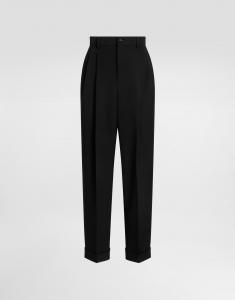 Брюки из шерстяной габардины Dolce & Gabbana, черный