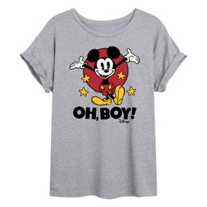 Микки "Ох, блин" оверсайз футболка с принтом для подростков Disney, серый