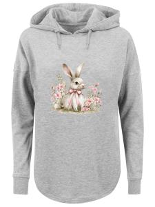 Толстовка F4NT4STIC Niedlicher Osterhase mit Blumen, Grey