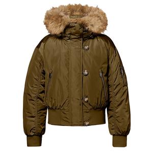 Пуховая куртка Goldbergh Jeanne с искусственным мехом (женская), Dark Olive