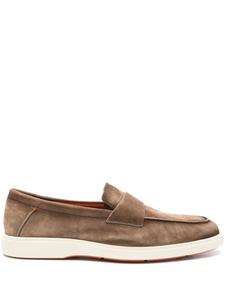 Замшевые мокасины Santoni, коричневый