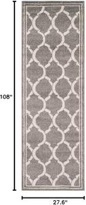 Ковер-ковер-дорожка SAFAVIEH, 69 x 275 см, коллекции Amherst - темно-серый и бежевый, узор Trellis, без линьки и простой в уходе, идеален для помещений с высокой проходимостью в гостиной, спальне (AMT415R)