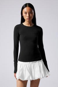 Узкий топ с длинными рукавами Weekday, черный