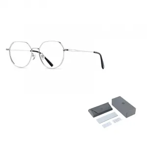 Wood Premium Титан квадратные очки унисекс, Silver