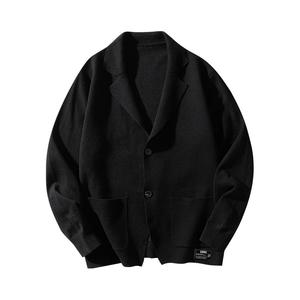 ZIAREL Трикотажный свитер Unisex черный с V-образным вырезом Moderate