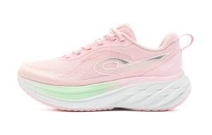 QIAODAN Низкие кроссовки для бега с амортизацией, противоскользящие и износостойкие, женские, розово-зеленые