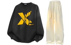 Свитшот-сет Huichao Riding The Wind Collection Unisex WARRIOR, темно-серый+оранжевый (clothing sets)