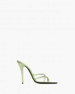 Мюли FRANKIE из сатинового крепа Saint Laurent, зеленый