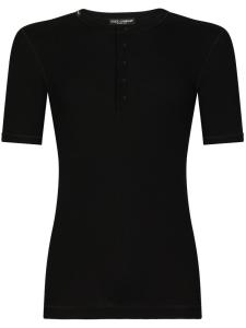 Dolce & Gabbana футболка с планкой на пуговицах, черный