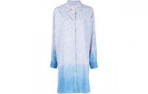 Градиентная рубашка с асимметричным подолом MARNI, синий