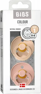 Соска Color Latex круглая ваниль/розовый размер. 1 0-6 месяцев 2шт. BIBS