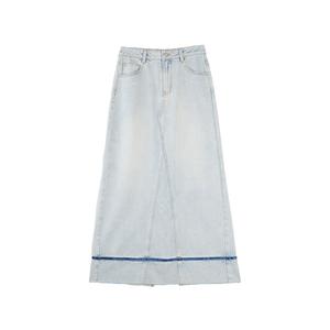 ELLE Джинсовая длинная юбка Women's Denim Blue Thin