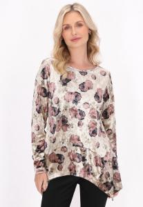Блуза usha Blouse, Beige Multicolor/White