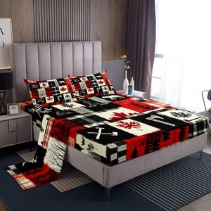 Erosebridal Комплект постельного белья Hunting Themed с принтом в клетку и дикими животными для детской комнаты, Multi 37