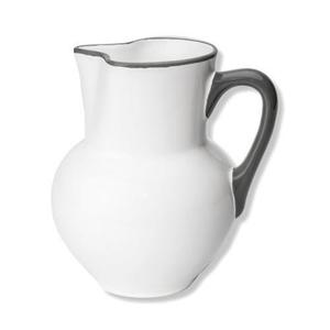 Кувшин венская форма с серым краем 1,0 л Gmundner Keramik, белый/серый
