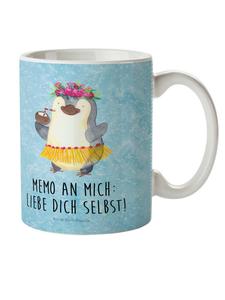 Детская кружка "Пингвин кокос" с надписью "Ледяной синий" Mr. & Mrs. Panda