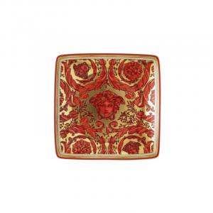 Rosenthal Versace Medusa Garland Красная маленькая квадратная миска 12 см Rosenthal meets Versace, золотой/красный