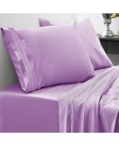 Комплект постельного белья из микрофибры, 4 предмета, размер Queen Sweet Home Collection, цвет plum