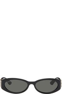 Солнцезащитные очки в черной овальной оправе Gucci