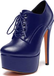 Женские туфли на платформе и каблуке-стилет YODEKS, ботильоны с шнуровкой, закрытые носки, сексуальные короткие кожаные ботинки, Matt Navy