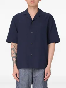 Рубашка с накладным карманом и пуговицами Paolo Pecora, синий